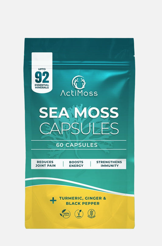 ActiMoss Sea Moss Capsules + Turmeric, Ginger & Black Pepper (60 Capsules)